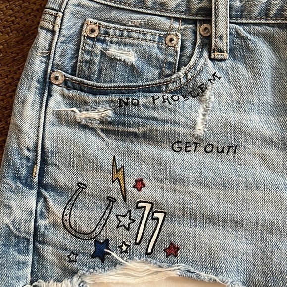 American Eagle women’s vintage high-rise festival cut off shorts size 4 - Picture 2 of 12